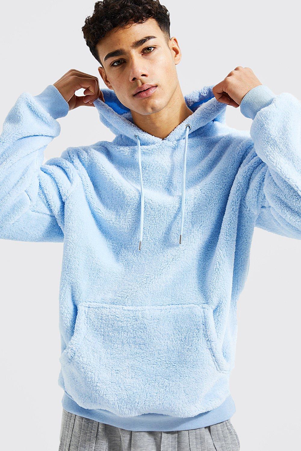 Light blue hot sale fluffy hoodie